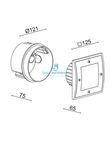Augenti 9200C/ 1U1.VS.00 Wandeinbaustrahler mit G9 HSG IP65 25W 250V Sat.bi Glas